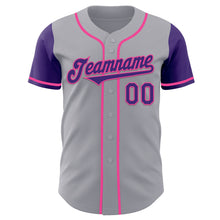 Charger l&#39;image dans la galerie, Custom Gray Purple-Pink Authentic Two Tone Baseball Jersey
