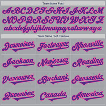 Charger l&#39;image dans la galerie, Custom Gray Purple-Pink Authentic Two Tone Baseball Jersey

