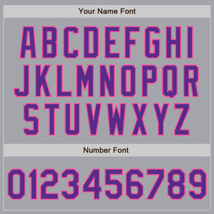 Custom Gray Purple-Pink Authentic Two Tone Baseball Jersey