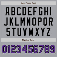 Load image into Gallery viewer, Custom Gray Purple-Black Authentic Two Tone Baseball Jersey

