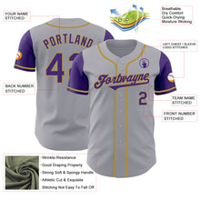 Charger l&#39;image dans la galerie, Custom Gray Purple-Old Gold Authentic Two Tone Baseball Jersey

