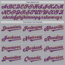 Charger l&#39;image dans la galerie, Custom Gray Purple-Old Gold Authentic Two Tone Baseball Jersey
