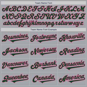 Custom Gray Green-Pink Authentic Two Tone Baseball Jersey