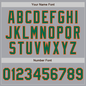 Custom Gray Kelly Green-Orange Authentic Two Tone Baseball Jersey