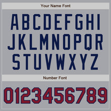 Load image into Gallery viewer, Custom Gray Crimson-Navy Authentic Two Tone Baseball Jersey
