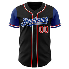 Загрузить изображение в средство просмотра галереи, Custom Black Red Royal-White Authentic Two Tone Baseball Jersey
