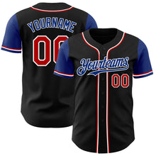 Загрузить изображение в средство просмотра галереи, Custom Black Red Royal-White Authentic Two Tone Baseball Jersey
