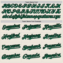 Load image into Gallery viewer, Custom Cream Black Pinstripe Kelly Green Authentic Two Tone Baseball Jersey
