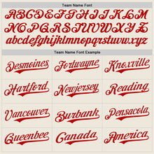 Load image into Gallery viewer, Custom Cream Red Pinstripe Red Authentic Two Tone Baseball Jersey
