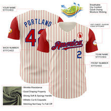 Load image into Gallery viewer, Custom Cream Red Pinstripe Royal Authentic Two Tone Baseball Jersey
