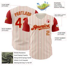 Load image into Gallery viewer, Custom Cream Red Pinstripe Old Gold Authentic Two Tone Baseball Jersey
