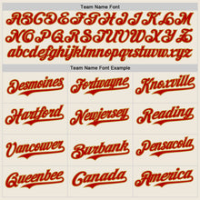Load image into Gallery viewer, Custom Cream Red Pinstripe Old Gold Authentic Two Tone Baseball Jersey
