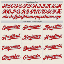 Laden Sie das Bild in den Galerie-Viewer, Custom Cream Red Pinstripe Gray Authentic Two Tone Baseball Jersey
