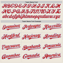 Load image into Gallery viewer, Custom Cream Red Pinstripe White-Light Blue Authentic Two Tone Baseball Jersey
