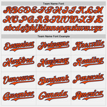 Load image into Gallery viewer, Custom White Orange Pinstripe Navy Authentic Two Tone Baseball Jersey
