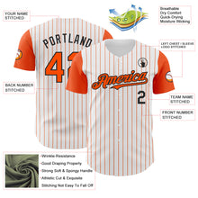 Charger l&#39;image dans la galerie, Custom White Orange Pinstripe Black Authentic Two Tone Baseball Jersey
