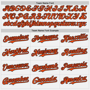 Custom White Orange Pinstripe Black Authentic Two Tone Baseball Jersey