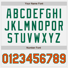 Load image into Gallery viewer, Custom White Orange Pinstripe Kelly Green Authentic Two Tone Baseball Jersey
