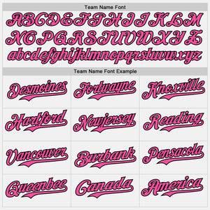 Custom White Pink Pinstripe Black Authentic Two Tone Baseball Jersey