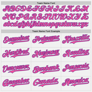 Custom White Pink Pinstripe Purple Authentic Two Tone Baseball Jersey
