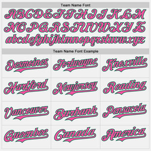 Custom White Pink Pinstripe Kelly Green Authentic Two Tone Baseball Jersey