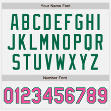 Charger l&#39;image dans la galerie, Custom White Pink Pinstripe Kelly Green Authentic Two Tone Baseball Jersey
