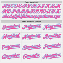 Charger l&#39;image dans la galerie, Custom White Pink Pinstripe Light Blue Authentic Two Tone Baseball Jersey
