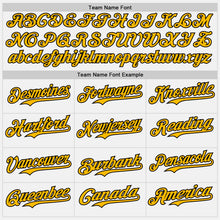 Charger l&#39;image dans la galerie, Custom White Gold Pinstripe Black Authentic Two Tone Baseball Jersey
