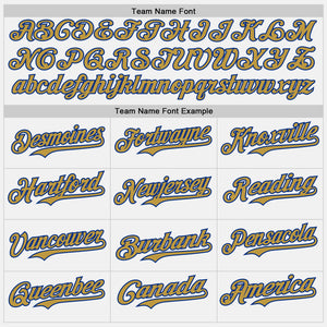 Custom White Old Gold Pinstripe Royal Authentic Two Tone Baseball Jersey