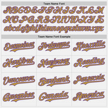 Charger l&#39;image dans la galerie, Custom White Old Gold Pinstripe Purple Authentic Two Tone Baseball Jersey
