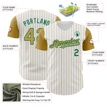 Charger l&#39;image dans la galerie, Custom White Old Gold Pinstripe Kelly Green Authentic Two Tone Baseball Jersey
