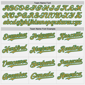 Custom White Old Gold Pinstripe Kelly Green Authentic Two Tone Baseball Jersey