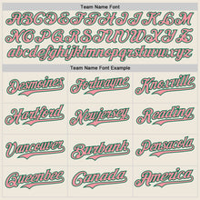 Load image into Gallery viewer, Custom Cream Kelly Green Pinstripe Medium Pink Authentic Two Tone Baseball Jersey

