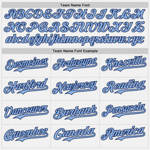 Загрузить изображение в средство просмотра галереи, Custom White Light Blue Pinstripe Navy Authentic Two Tone Baseball Jersey
