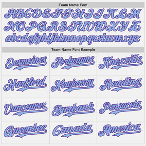 Custom White Light Blue Pinstripe Purple Authentic Two Tone Baseball Jersey