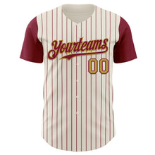 Laden Sie das Bild in den Galerie-Viewer, Custom Cream Crimson Pinstripe Old Gold Authentic Two Tone Baseball Jersey
