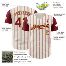 Laden Sie das Bild in den Galerie-Viewer, Custom Cream Crimson Pinstripe Old Gold Authentic Two Tone Baseball Jersey
