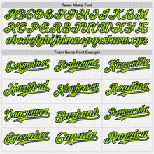 Laden Sie das Bild in den Galerie-Viewer, Custom White Neon Green Pinstripe Black Authentic Two Tone Baseball Jersey
