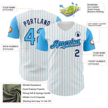 Charger l&#39;image dans la galerie, Custom White Sky Blue Pinstripe Navy Authentic Two Tone Baseball Jersey
