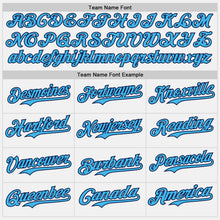 Charger l&#39;image dans la galerie, Custom White Sky Blue Pinstripe Navy Authentic Two Tone Baseball Jersey
