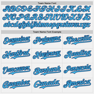 Custom White Sky Blue Pinstripe Navy Authentic Two Tone Baseball Jersey