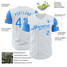 Load image into Gallery viewer, Custom White Electric Blue Pinstripe Electric Blue Authentic Two Tone Baseball Jersey
