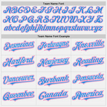 Charger l&#39;image dans la galerie, Custom White Electric Blue Pinstripe Pink Authentic Two Tone Baseball Jersey
