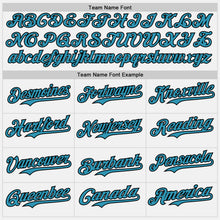 Laden Sie das Bild in den Galerie-Viewer, Custom White Panther Blue Pinstripe Black Authentic Two Tone Baseball Jersey
