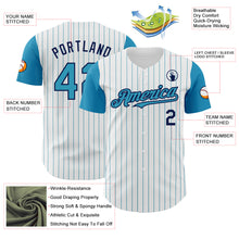 Laden Sie das Bild in den Galerie-Viewer, Custom White Panther Blue Pinstripe Navy Authentic Two Tone Baseball Jersey

