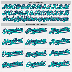 Custom White Aqua Pinstripe Navy Authentic Two Tone Baseball Jersey
