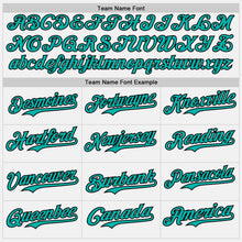 Laden Sie das Bild in den Galerie-Viewer, Custom White Aqua Pinstripe Black Authentic Two Tone Baseball Jersey
