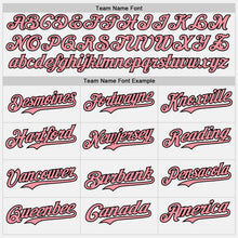 Charger l&#39;image dans la galerie, Custom White Medium Pink Pinstripe Black Authentic Two Tone Baseball Jersey
