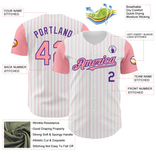 Laden Sie das Bild in den Galerie-Viewer, Custom White Medium Pink Pinstripe Purple Authentic Two Tone Baseball Jersey
