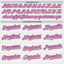 Laden Sie das Bild in den Galerie-Viewer, Custom White Medium Pink Pinstripe Purple Authentic Two Tone Baseball Jersey
